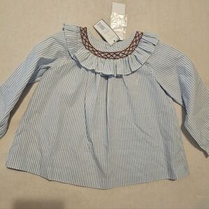 Jacadi Baby Striped Collar Top